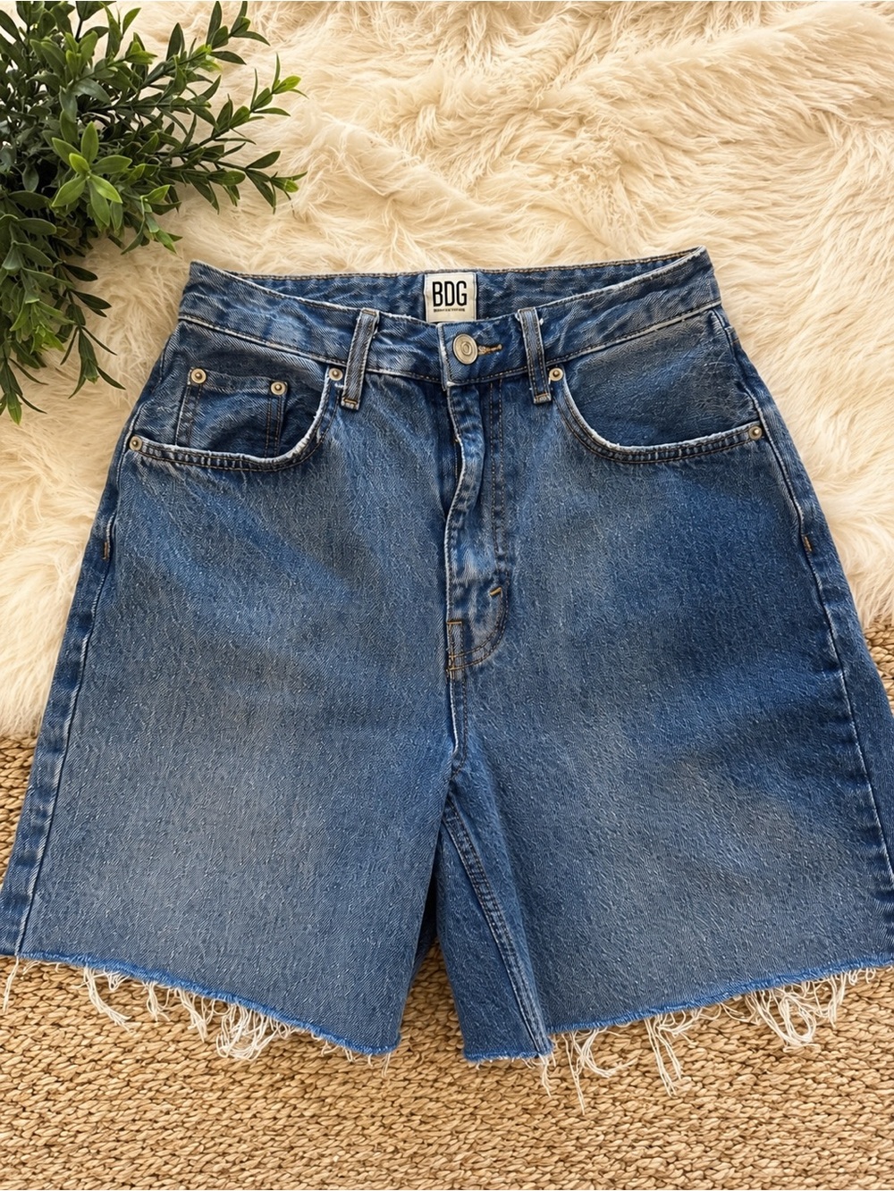 BDG high rise baggy Denim Cutoff jorts 8